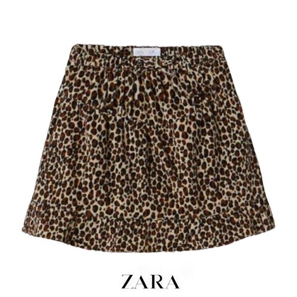 ZARA Kids | Animal Print | FINE WALED CORDUROY SKIRT - Picture 1 of 7
